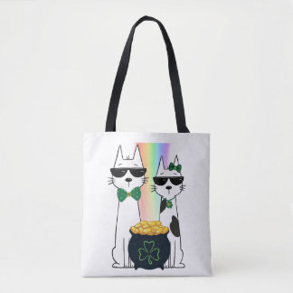 Tote Bag Chats cools avec pot d'or