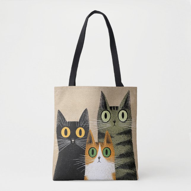 Tote Bag Chats de dessin animé mignons (Devant)