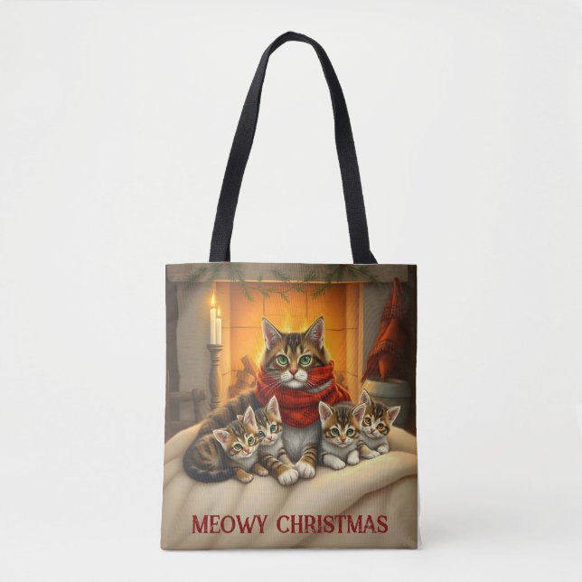 Tote Bag Chats de Noël (Devant)