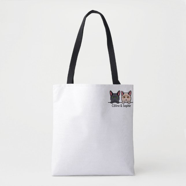 Tote Bag Chats en famille (Devant)