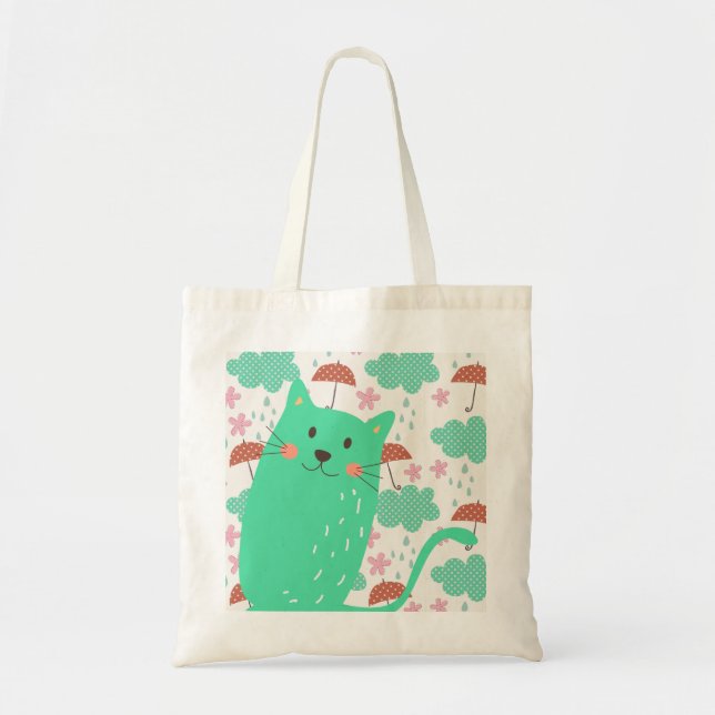 Tote Bag Chats en pluie (Devant)