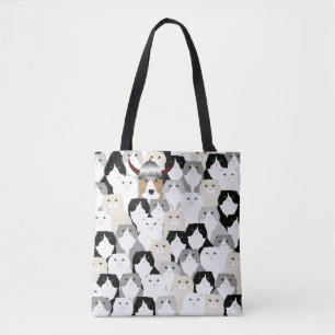 Tote Bag Chats et chien Allover Fourre-tout
