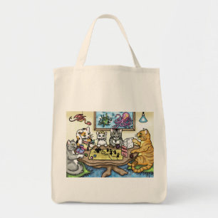 Tote Bag Chats jouant l'orienteur par Carrie Michael