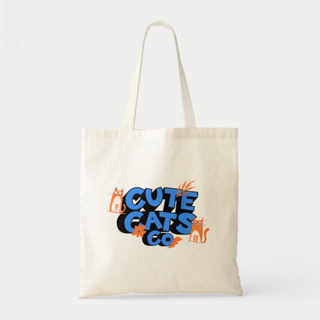 Tote Bag Chats Mignons Art Amusant et Heureux (Devant)