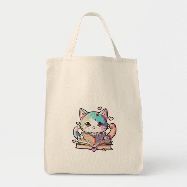 Tote Bag chats mignons Livres de design extraordinaire par  (Devant)