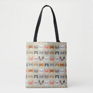 Tote Bag Chats mignons portant des lunettes Motif