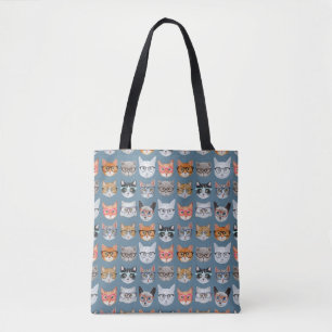 Tote Bag Chats mignons portant des lunettes Motif