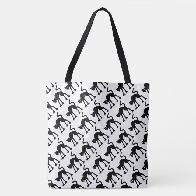 Tote Bag Chats noirs d'Halloween (Devant)