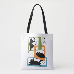 Tote Bag Chats noirs du milieu du siècle