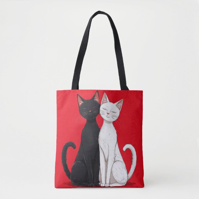 Tote Bag Chats noirs et blancs (Devant)