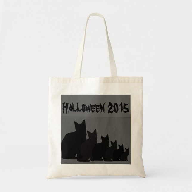 Tote Bag Chats noirs Halloween - (Devant)