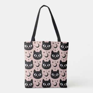 Tote Bag Chats noirs mignons & Halloween céleste