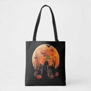 Tote Bag Chats Noirs Pleine Lune Drôle Animal Amoureux des 