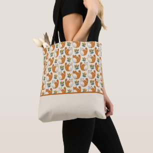 Tote Bag Chats orange et blanc Style d'art naïf Bloc de cou