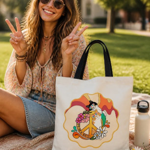 Tote Bag Chats Paix dehors