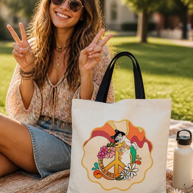 Tote Bag Chats | Paix dehors (Créateur téléchargé)