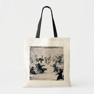 Tote Bag Chats Snowball Combat, Louis Wain