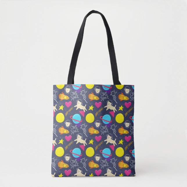 Tote Bag Chats spatiaux (Devant)