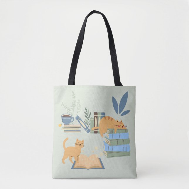 Tote Bag Chats sur les Livres (Devant)