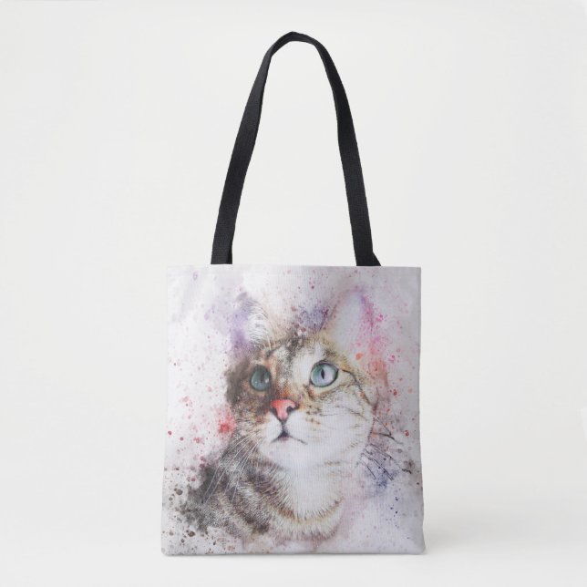 Tote Bag Chats Watercolor (Devant)