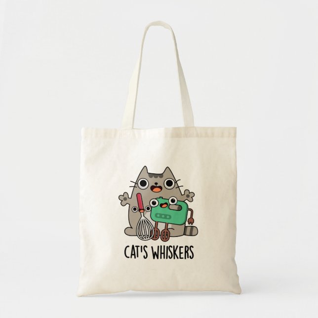 Tote Bag Chat's Whiskers Funny Baking Pun (Devant)