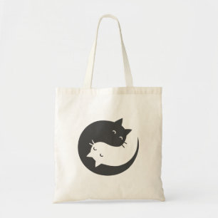 Tote Bag Chats yin et yang mandala - Choisissez le colo arr
