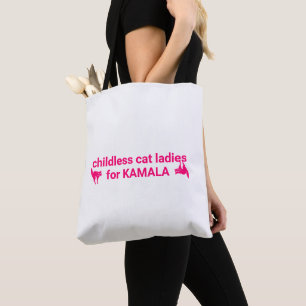 Tote Bag Chattes sans enfants pour Kamala drôles chats rose