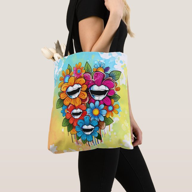 Tote Bag Chatty Blossoms Taza (De près)