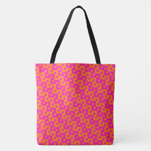 Tote Bag Chaud rose, Orange Motif de mosaïque islamique Che
