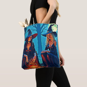 Tote Bag Chaudière ensorcelée des sorcières mystiques