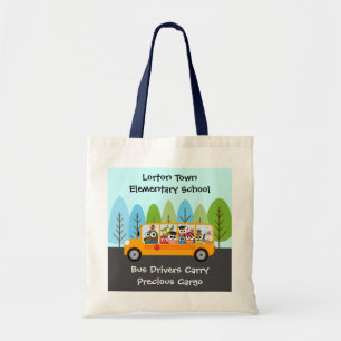Tote Bag Chauffeur d'autobus scolaire mignon de hibou