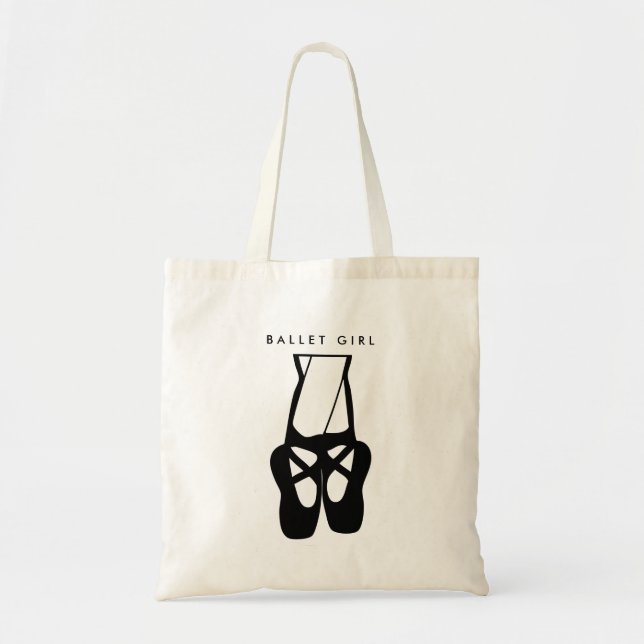 Tote Bag Chaussons Bleu Noir En Pointe (Devant)