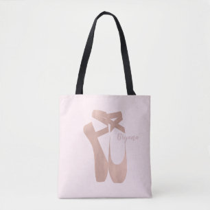 Tote Bag Chaussons de ballet roses personnalisés Ballerine 