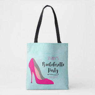 Tote Bag Chaussure à talon aiguille rose vif pour enterreme