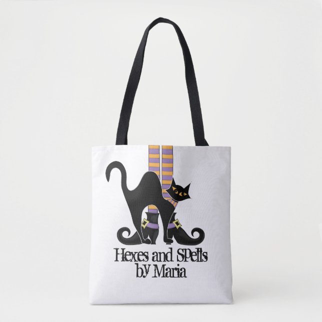 Tote Bag Chaussure Chat Noir Chaussure Chat Halloween Ou Tr (Devant)