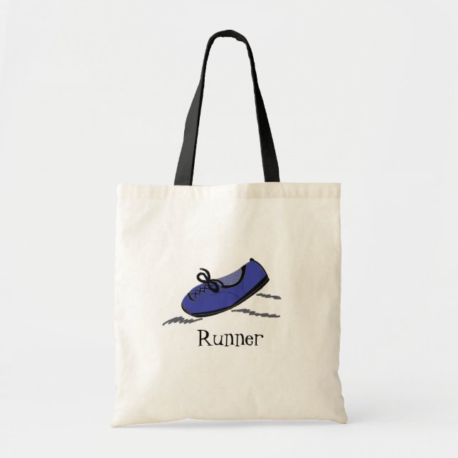 Tote Bag Chaussure de course bleue - Coureur (Devant)