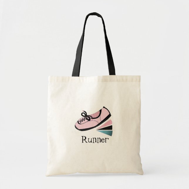 Tote Bag Chaussure de course rose - Coureur (Devant)
