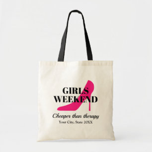 Tote Bag Chaussures à talon rose haute filles week-end voya