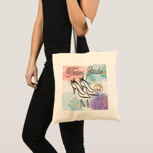 Tote Bag Chaussures à talons hauts écriture élégante Équipe