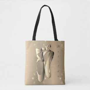 Tote Bag Chaussures Bronzy Ballet Toe avec nom