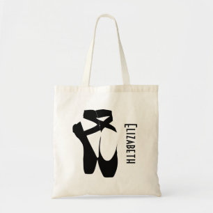 Tote Bag Chaussures de Ballet Noir Personnalisées En Pointe