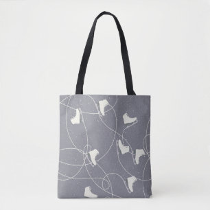 Tote Bag Chaussures de patinage sur glace Marques Gris Blan