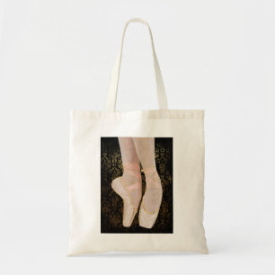Tote Bag Chaussures de talon de ballet - Or rose noir