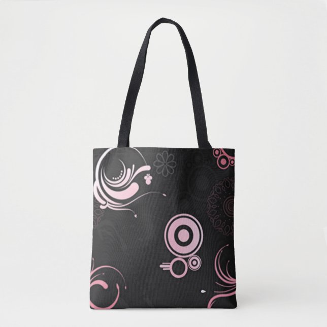 Tote Bag Chaussures rose-noir-blanc (Devant)