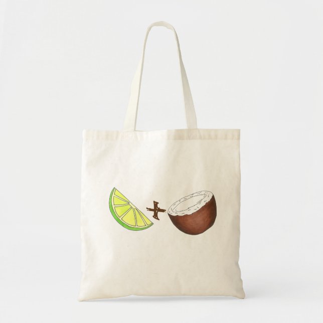 Tote Bag Chaux tropicales + Fruits de coco Fourre-tout (Devant)
