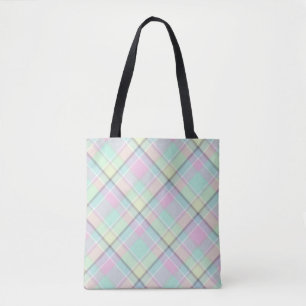Tote Bag Checkered pattern of caramel colors.