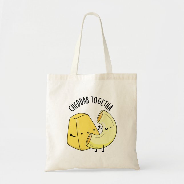 Tote Bag Cheddar Together Blague de nourriture drôle  (Devant)