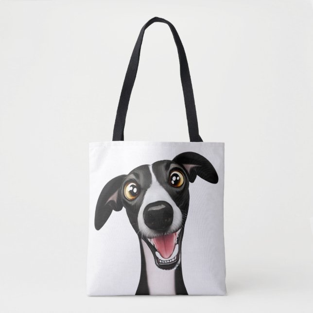 Tote Bag Cheeky Whippet dans un joli dessin animé (Devant)