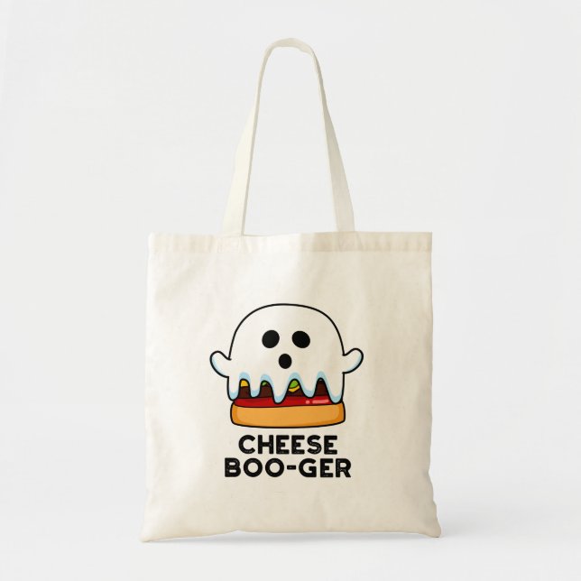 Tote Bag Cheese Boo ger Funny Ghost Cheeseburger Pun (Devant)
