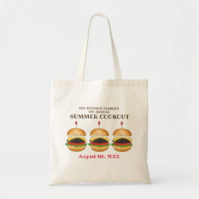 Tote Bag Cheese Burger Cheeseburger BBQ Barbecue Cuisine (Devant)